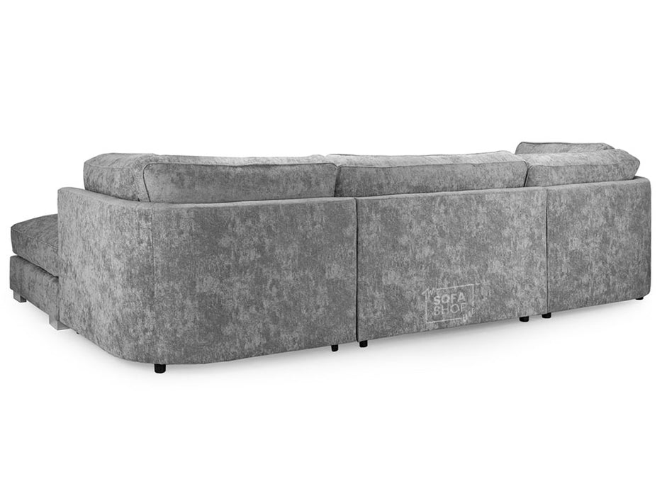 U Shaped Sofa in Grey Or Truffle Fabric with High Back - Bishop