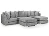 U Shaped Sofa in Grey Or Truffle Fabric with Scatter Back - Bishop