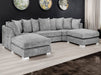 U Shaped Sofa in Grey Or Truffle Fabric with Scatter Back - Bishop