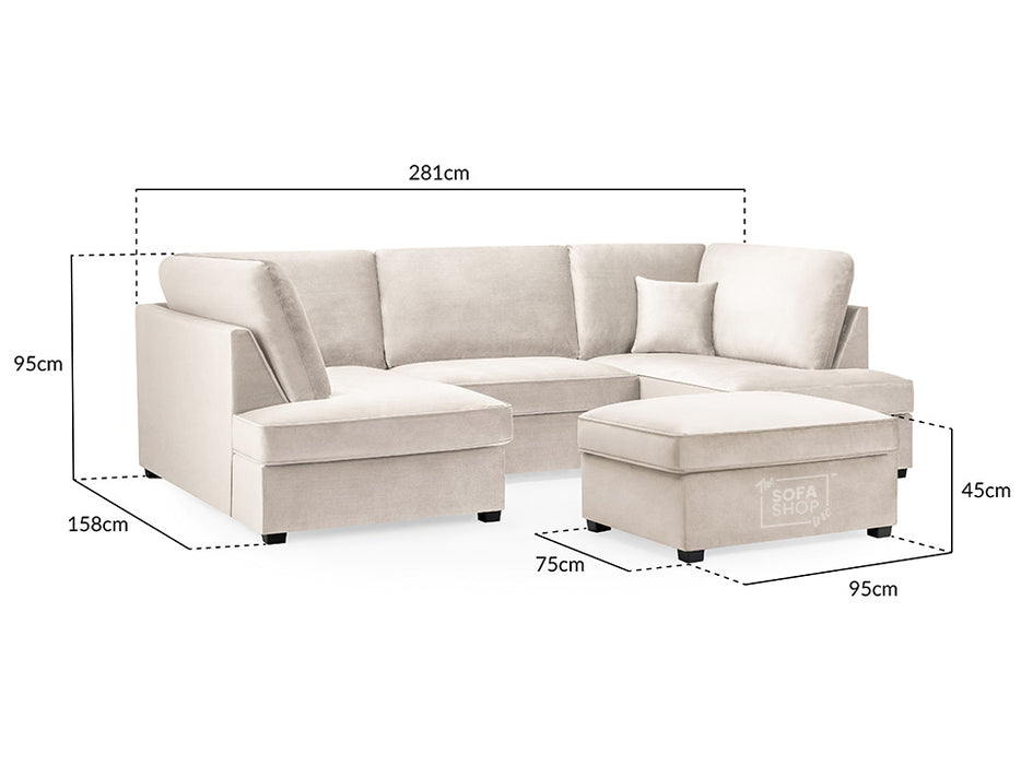 Fabric U Shaped Sofa In Plush, Classic Or Boucle - Carnaby