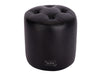 Black Leather Small Footstool - Veneto