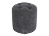 Fabric Small Footstool in Dark Grey - Veneto