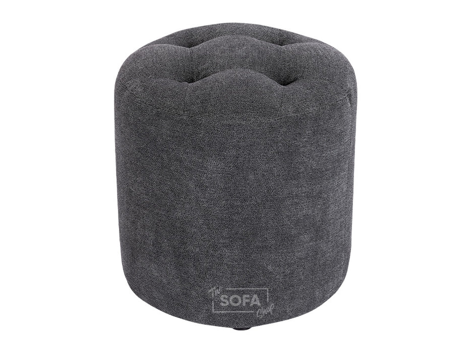 Fabric Small Footstool in Dark Grey - Vaneto