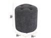 Fabric Small Footstool in Dark Grey - Veneto