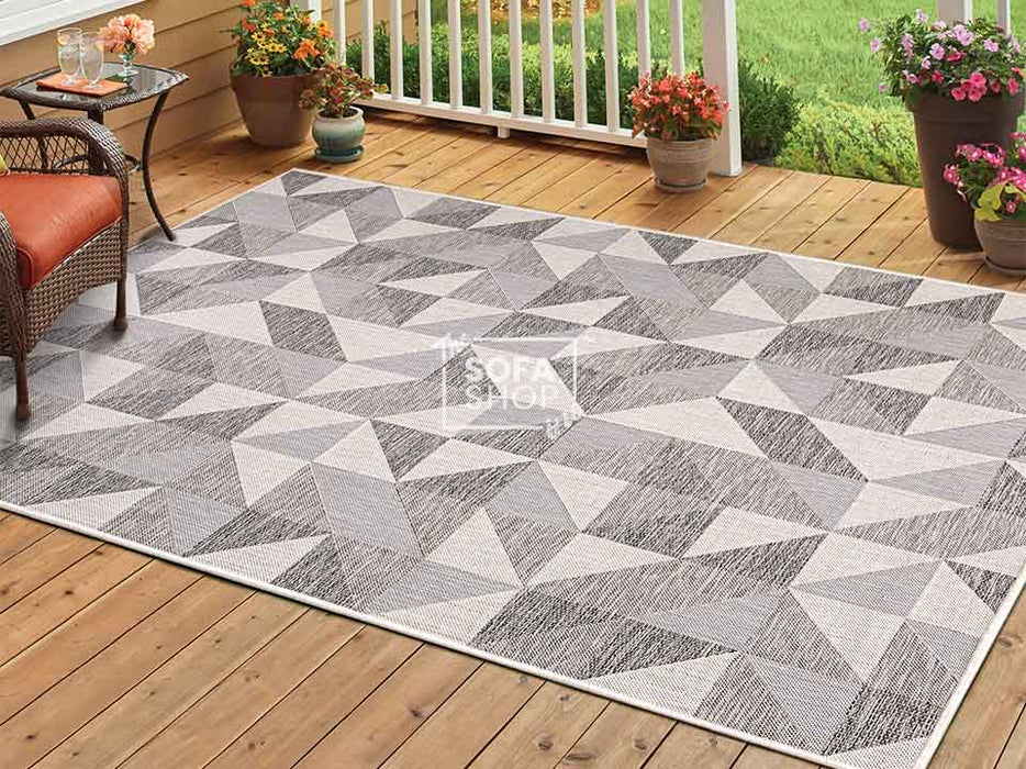 Small Rug in Grey Fabric - Indoor and Outdoor Rug -Ribeira