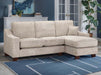 Right Hand Corner Sofa in Grey Or Beige Fabric - Nebraska