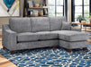 Right Hand Corner Sofa in Grey Or Beige Fabric - Nebraska