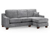 Right Hand Corner Sofa in Grey Or Beige Fabric - Nebraska