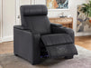 Electric Recliner Chair & Cinema Seat in Black Real Leather with USB, LED Lights and Chilled Cupholders - Rimini