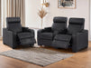 2+1 Seater Electric Recliner Sofa Set & Cinema Seats in Black Real Leather With Chilled Cupholders & Storage Boxes - Rimini