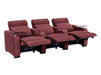 3+2+1 Reclining Cinema Seating Set | 3-Piece Multimedia Sofa Suite in Purple Fabric with Tables, LED & Chilling Cup Holders | Rimini | Sofa Shop