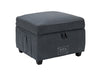 Dark Grey Fabric Storage Footstool - Ravenna