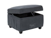 Dark Grey Fabric Storage Footstool - Ravenna