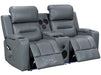 3 2 Electric Recliner Sofa Set. 2 Piece Cinema Sofa Package Suite in Grey Leather With Massage & Power Headrest & Wireless Charger - Siena