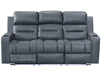 front Picture of 3 seater sofa electric recliner in grey leather | siena