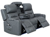 3 2 Electric Recliner Sofa Set. 2 Piece Cinema Sofa Package Suite in Grey Leather With Massage & Power Headrest & Wireless Charger - Siena