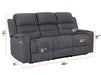 3+1 Electric Recliner Sofa Set in. Cinema Seat in Dark Grey Woven Fabric. 2 Piece Cinema Sofa with LED Cup Holders & Storage - Lawson