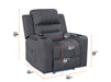 3+1 Electric Recliner Sofa Set in. Cinema Seat in Dark Grey Woven Fabric. 2 Piece Cinema Sofa with LED Cup Holders & Storage - Lawson