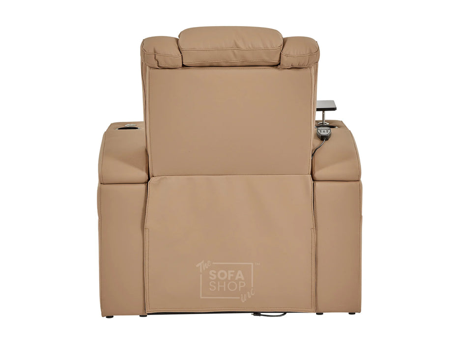 3+2+1 Sofa Set Leather Recliner with USB Charging, Cup Holders, Storage, LED Lights & Massage | Camel Leather Aire | Capri | The Sofa Shop