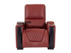 1 Seat Electric Recliner Chair Home Cinema Sofa | Real Leather Chair in Red + LED Cup Holders + Compact, Space Saving Design & Lumbar Support | Assisi | The Sofa Shop