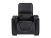 3+2+1 Cinema Sofa Package | 3-Piece Recliner Sofa Suite in Black Real Leather | Power Lumbar, LED Lights, Cup Holders & USB | Assisi | The Sofa Shop