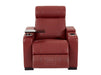 3+1 Recliner Electric Sofa Package | 2-Piece Genuine Leather Home Theatre Set in Red with Power Seats, Table & USB  | Rimini | The Sofa Shop