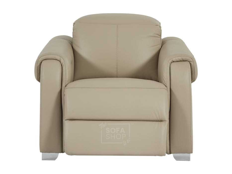 3+2+1 Power Reclining Sofa Package | Home Theatre Sofa Seats in Beige Genuine Leather with Cup Holders, USB & Storage | Turin | The Sofa Shop