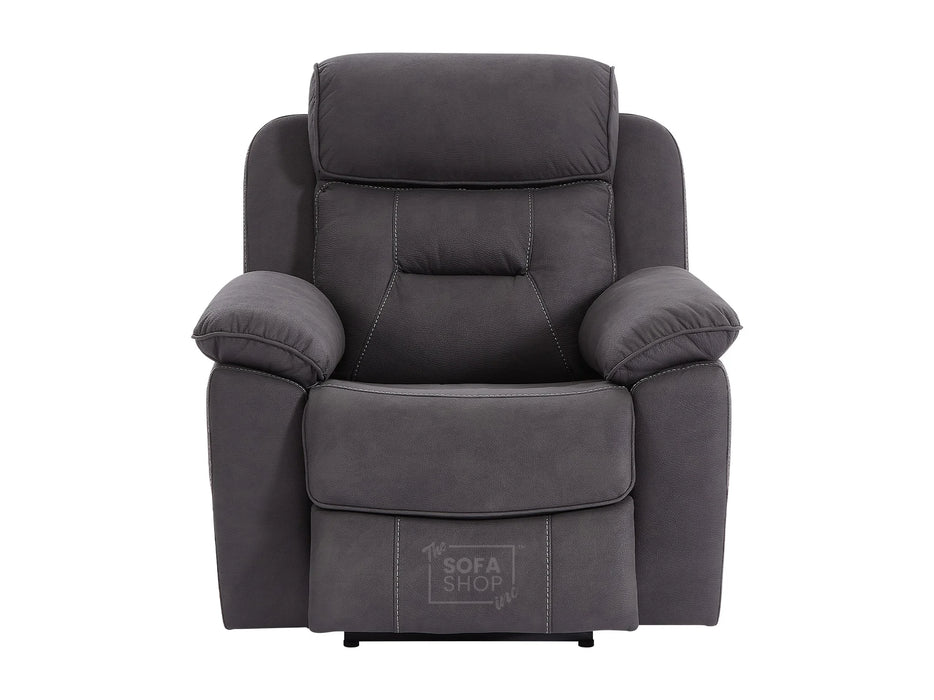 1 Seat Electric Recliner Chair Home Cinema Sofa | Fabric Chair In Black + Padded Armrests + USB + Power Headrest | Florence | The Sofa Shop