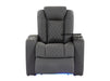 1 Seat Electric Recliner Chair Home Cinema Sofa |  Real Leather Couch In Grey + Chilled  Cupholders + Console + Power + Usb + Table | Milano | The Sofa  Shop