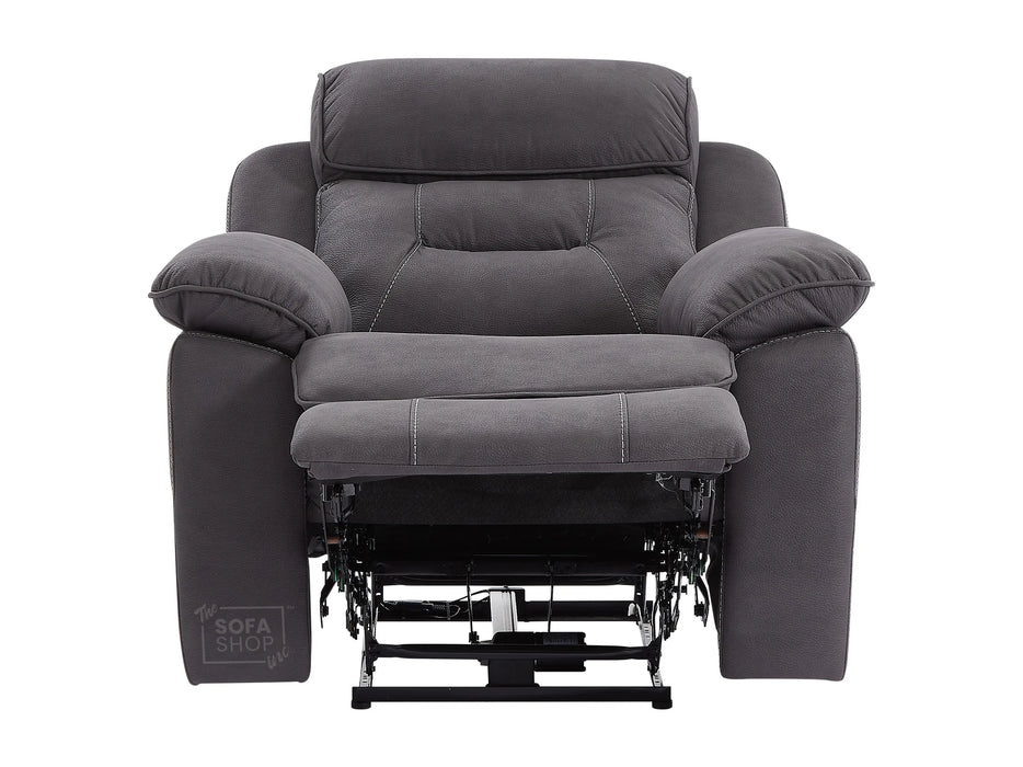 1 Seat Electric Recliner Chair Home Cinema Sofa | Fabric Chair In Black + Padded Armrests + USB + Power Headrest | Florence | The Sofa Shop