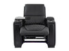 1 Seat Electric Recliner Chair Home Cinema Sofa | Real Leather Chair in Black + Enhanced Power Recline + Storage Compartments | Assisi | The Sofa Shop