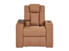 Leather Recliner Chair Electric with USB Charging, Cup Holders, Storage, LED Lights & Massage | Tan Leather Aire | Capri | The Sofa Shop