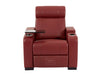 1 Seat Electric Recliner Chair Home Cinema Sofa | Real Leather Chair In Red + Chilled Cupholders + Storage + Power + USB + LED Lights | Rimini | The Sofa Shop