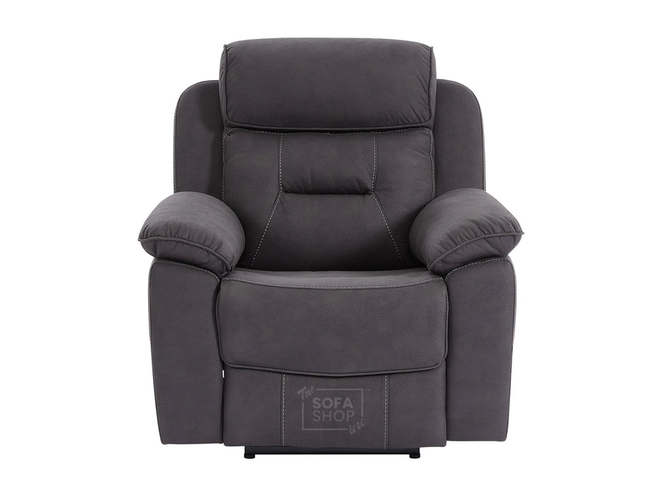 1 Seat Electric Recliner Chair Home Cinema Sofa | Fabric Chair In Black + Padded Armrests + USB + Power Headrest | Florence | The Sofa Shop