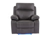 Electric Recliner Chair & Cinema Seat In Grey Resilience Fabric With Power Headrest - Vinsonova