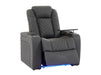 1 Seat Electric Recliner Chair Home Cinema Sofa |  Real Leather Couch In Grey + Chilled  Cupholders + Console + Power + Usb + Table | Milano | The Sofa  Shop