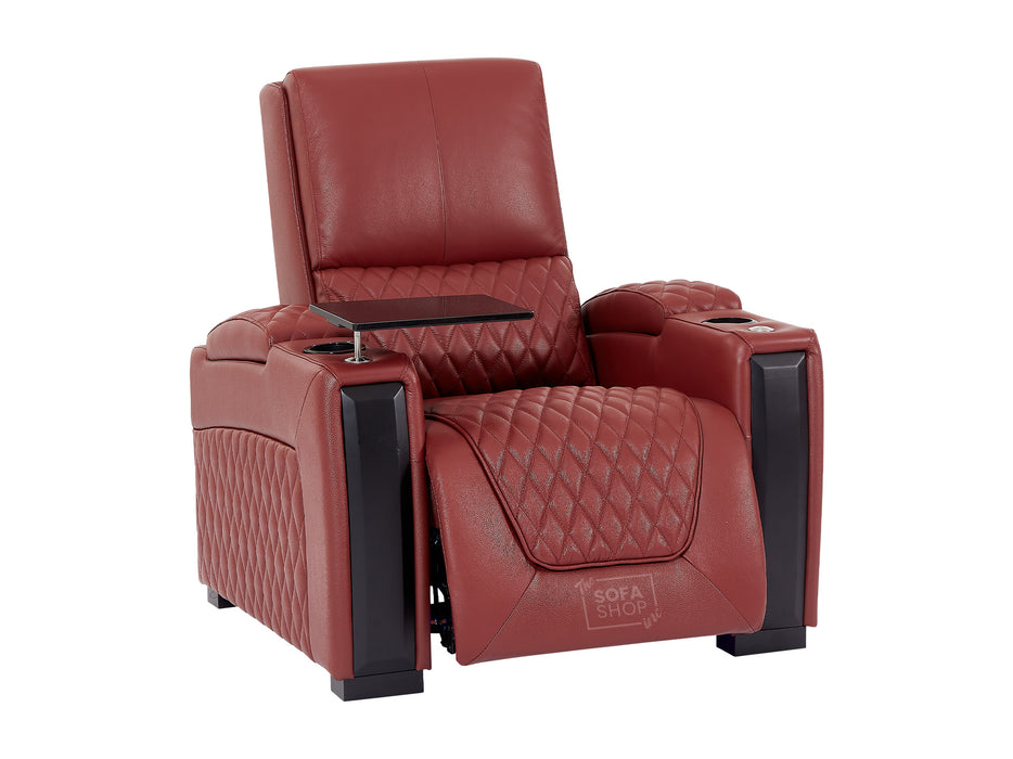 3+2+1 Electric Reclining Sofa Set | 3.Piece Real Leather Home Cinema Suite in Red with Storage, LED & Power Headrests | Assisi | The Sofa Shop