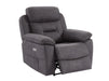 1 Seat Electric Recliner Chair Home Cinema Sofa | Fabric Chair In Black + Padded Armrests + USB + Power Headrest | Florence | The Sofa Shop