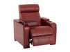 3+1 Recliner Electric Sofa Package | 2-Piece Genuine Leather Home Theatre Set in Red with Power Seats, Table & USB  | Rimini | The Sofa Shop