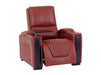 3+1 Electric Recliner Theatre Sofa Set | Genuine Leather Smart Couches in Red With LED Cup Holders, Table & USB Ports | Assisi | The Sofa Shop