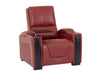 1 Seat Electric Recliner Chair Home Cinema Sofa | Real Leather Chair in Red + LED Cup Holders + Compact, Space Saving Design & Lumbar Support | Assisi | The Sofa Shop