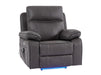 Electric Recliner Chair & Cinema Seat In Grey Resilience Fabric With Power Headrest - Vinsonova