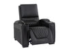 3+2+1 Cinema Sofa Package | 3-Piece Recliner Sofa Suite in Black Real Leather | Power Lumbar, LED Lights, Cup Holders & USB | Assisi | The Sofa Shop