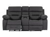 2 Seater Fabric Electric Recliner Cinema Sofa in Grey Fabric with Console, Power Headrest, Power Recliner, Bluetooth, Socket Set, Storage Drawer, USB & Wireless Charging | Sicily | The Sofa Shop