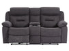 2 Seat Electric Recliner Home Cinema Theatre Sofa | Fabric Couch In Black + Chilled Cupholders + Console + LED Lights + USB | Florence | The Sofa Shop