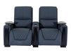 2 Seat Electric Recliner Home Cinema Theatre Sofa | Real Leather Couch in Blue + Detachable Swivel Trays + Premium Cup Holders | Assisi | The Sofa Shop