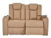 3+2 Leather Recliner Sofa with USB Charging, Cup Holders, Storage, LED Lights & Massage | Beige Leather | Capri | The Sofa Shop