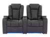 3+2+1 Real Leather Recliner Sofa Set | 3 Piece Power Cinema Sofa In Grey with USB, Chilling Cup Holders & Speakers | Milano | The Sofa Shop