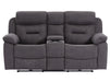 2 Seat Electric Recliner Home Cinema Theatre Sofa | Fabric Couch In Black + Chilled Cupholders + Console + USB | Florence | The Sofa Shop