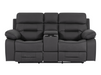 2 Seater Fabric Electric Recliner Cinema Sofa in Grey Fabric with Console, Power Headrest, Power Recliner, Bluetooth, Socket Set, Storage Drawer, USB & Wireless Charging | Sicily | The Sofa Shop